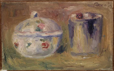 Zuckerdose und Becher, um 1900
